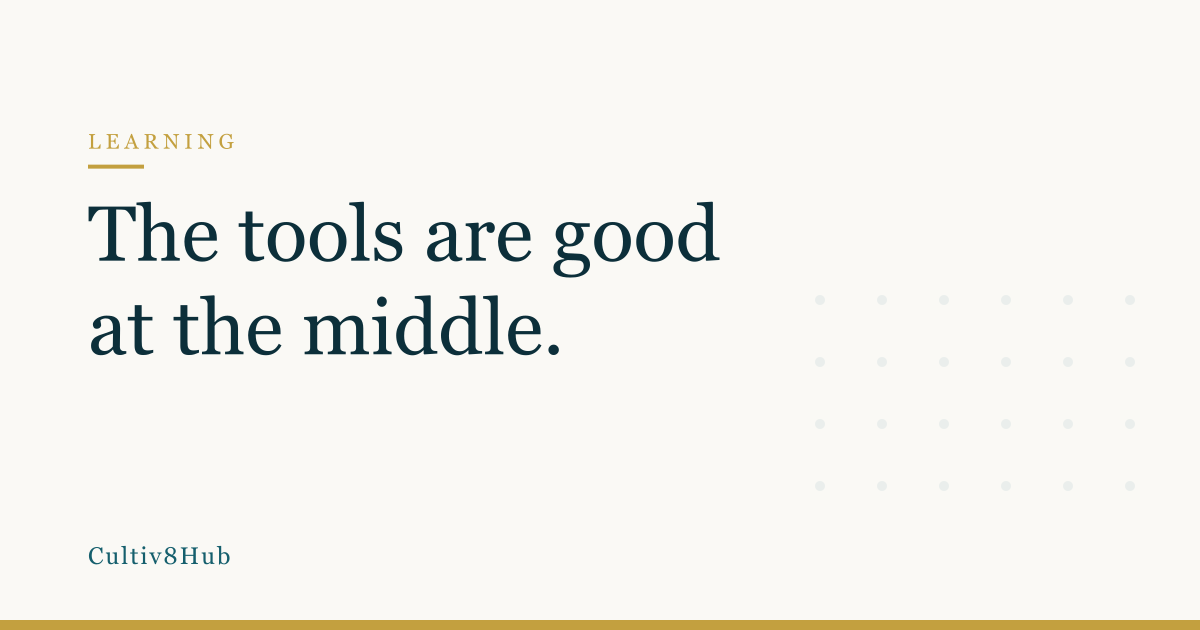 Training and development tools: the tools are good at the middle