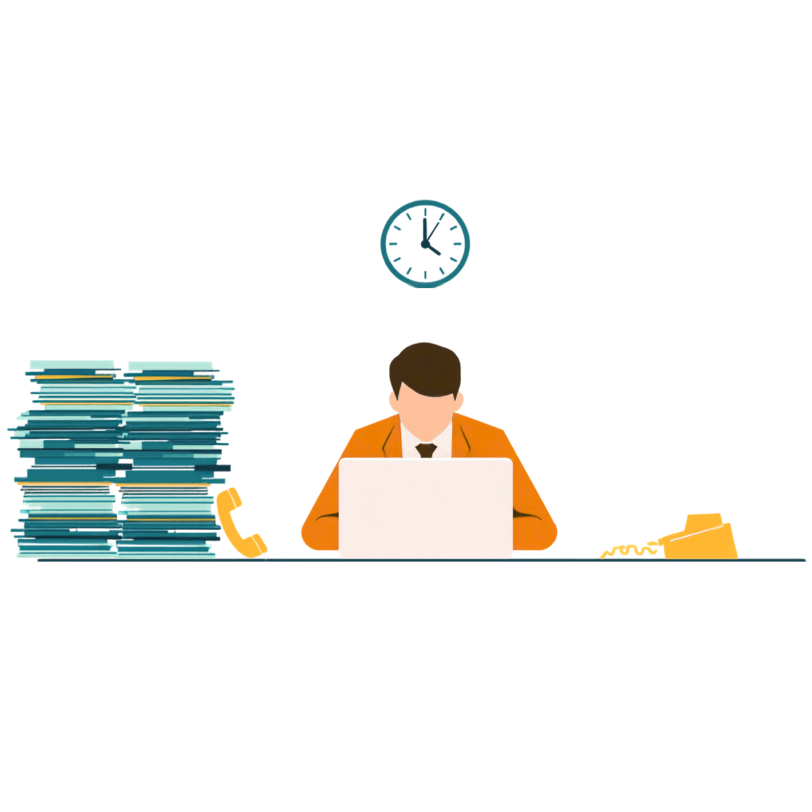 An employee at their desk, not saying what they are thinking