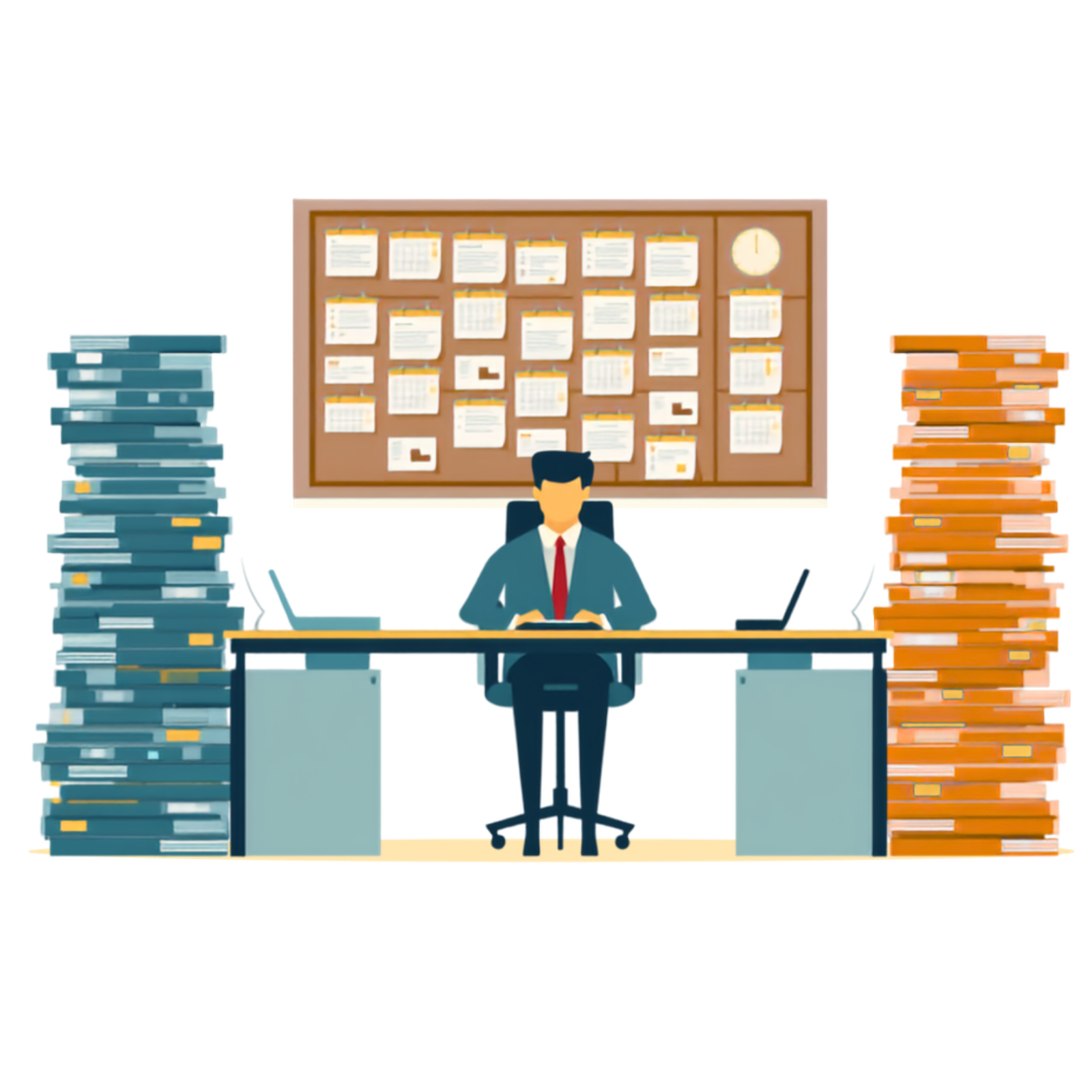 The L&D administrator buried in compliance training, files stacked on both sides